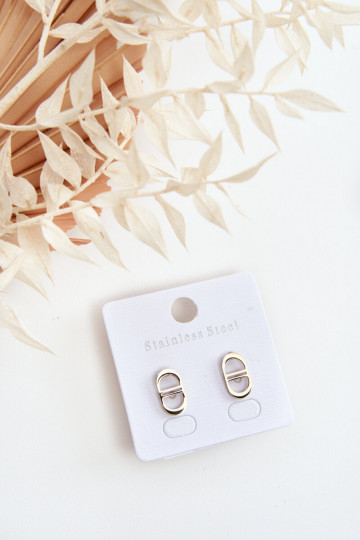 Oval Stud Earrings gold 2