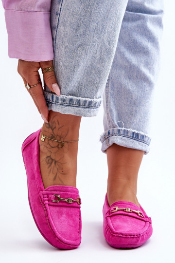 Women's Classic Suede Moccasins Pink Corinell 2