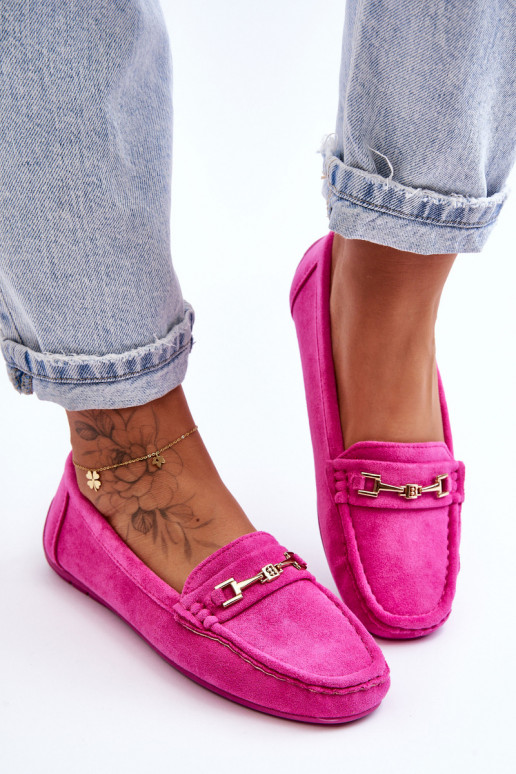 Women's Classic Suede Moccasins Pink Corinell
