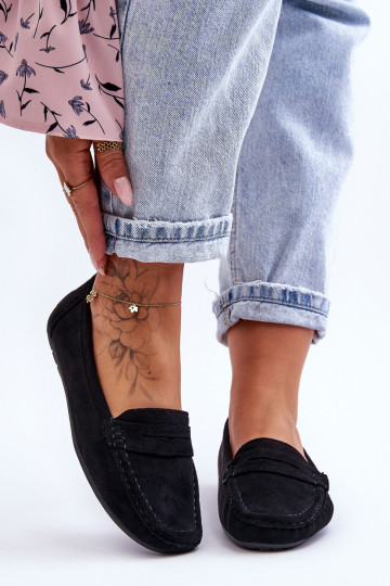 Women's Suede Loafers Black Lenvie 2