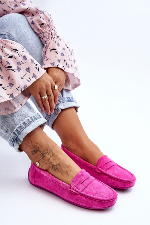 Women's Suede Moccasins Pink Lenvie Women's Suede Moccasins Pink Lenvie