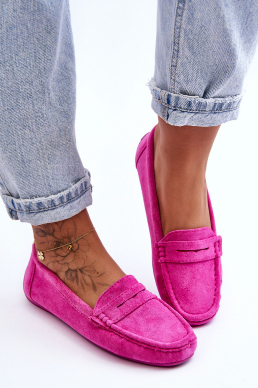 Women's Suede Moccasins Pink Lenvie Women's Suede Moccasins Pink Lenvie