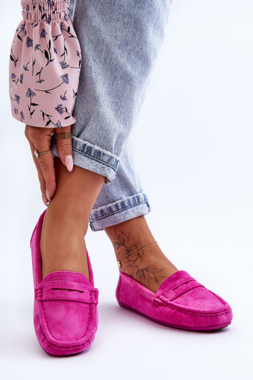 Women's Suede Moccasins Pink Lenvie Women's Suede Moccasins Pink Lenvie