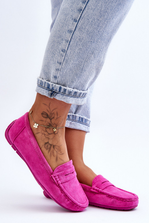 Women's Suede Moccasins Pink Lenvie Women's Suede Moccasins Pink Lenvie