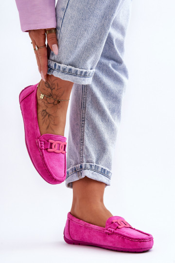 Women's Fashionable Suede Moccasins Pink Rabell 2