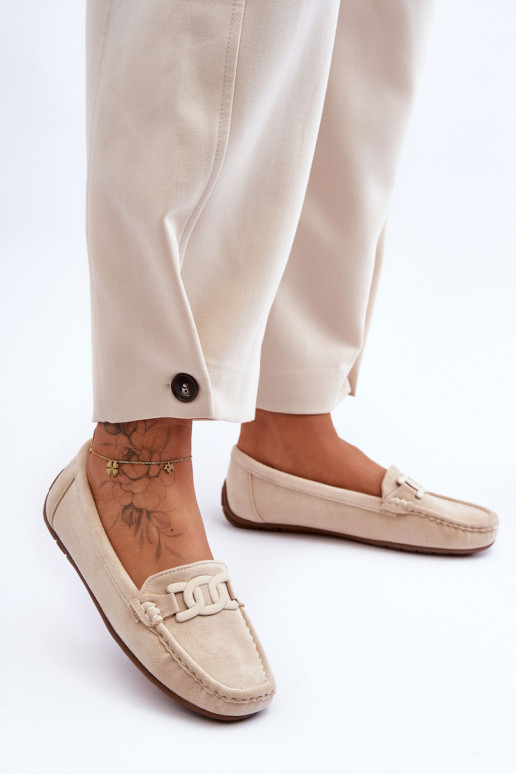 Women's Stylish Suede Moccasins Beige Rabell Women's Stylish Suede Moccasins Beige Rabell