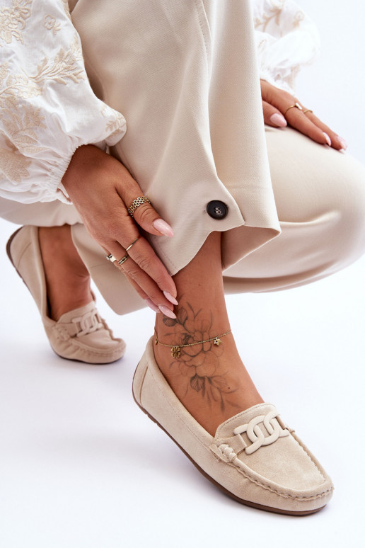 Women's Stylish Suede Moccasins Beige Rabell Women's Stylish Suede Moccasins Beige Rabell