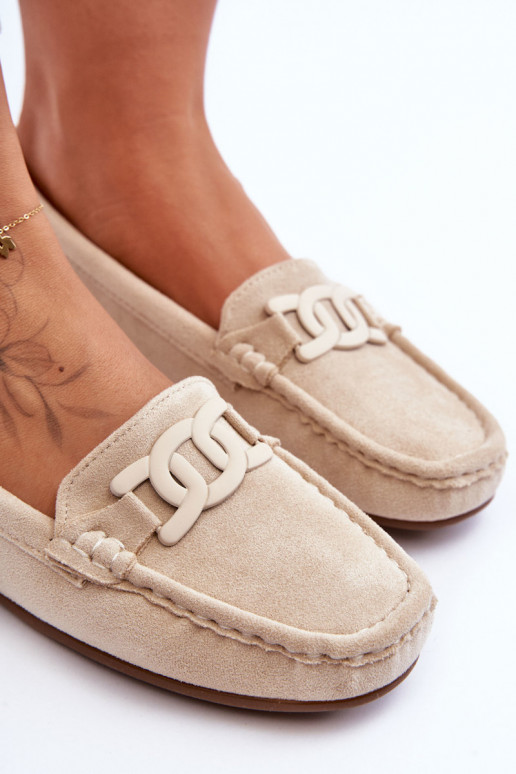 Women's Stylish Suede Moccasins Beige Rabell Women's Stylish Suede Moccasins Beige Rabell