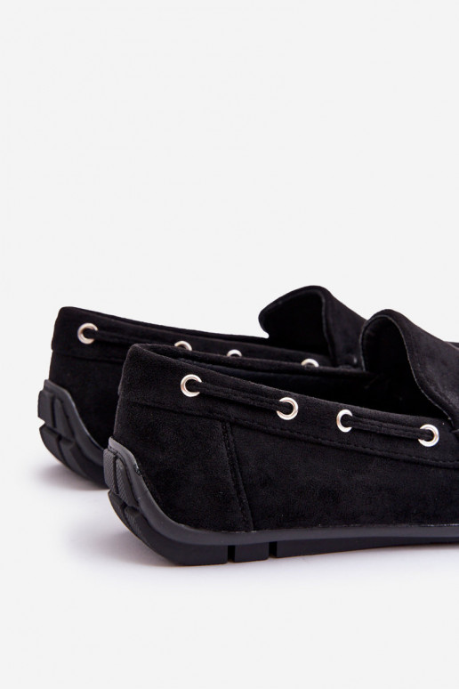 Men's Suede Slip-On Moccasins Black Rayan