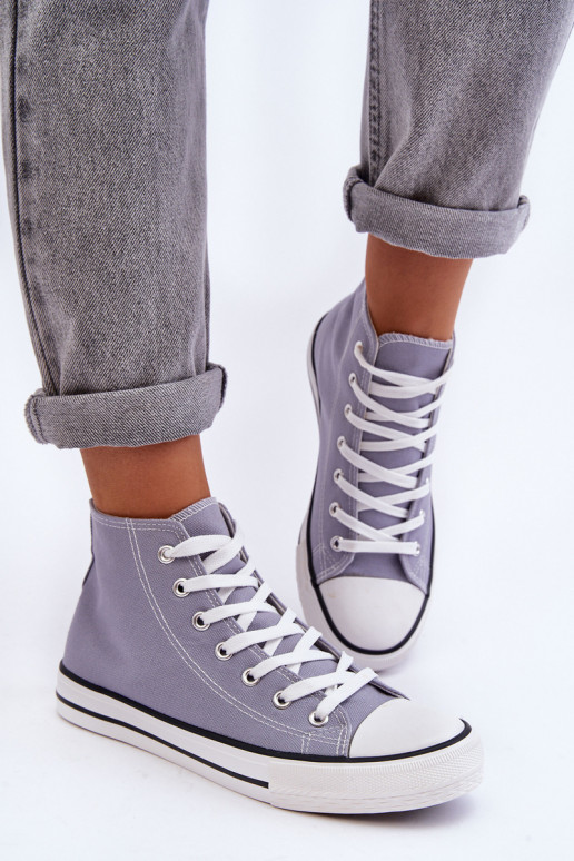 Women's Classic High Top Sneakers Gray Remos