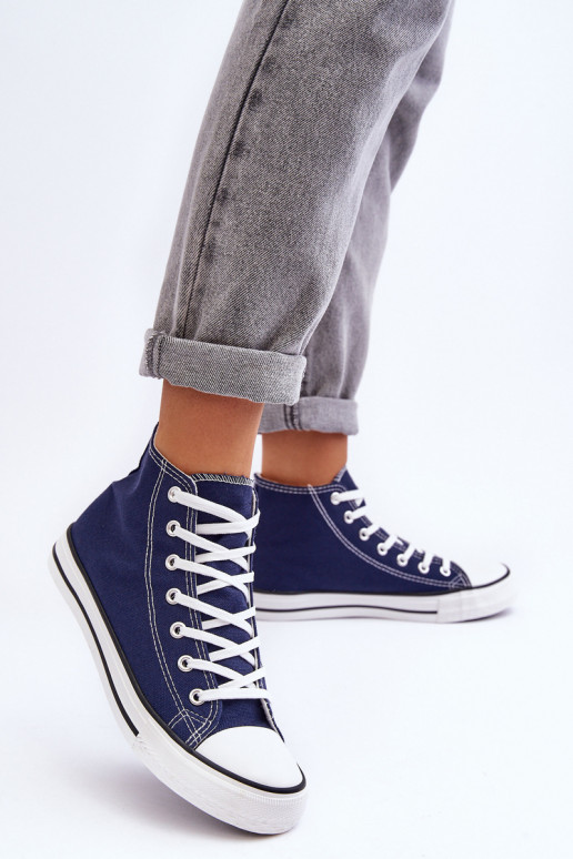 Women's Classic High Top Sneakers Navy Remos