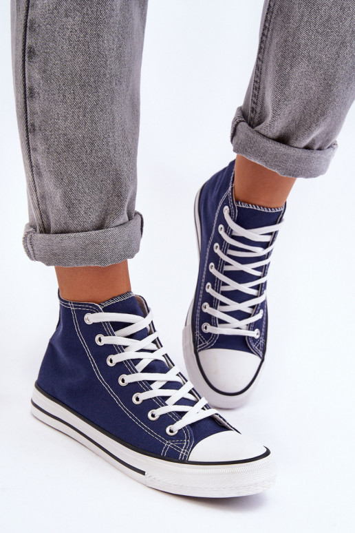 Women's Classic High Top Sneakers Navy Remos