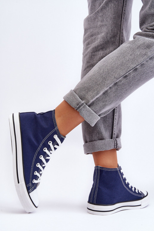 Women's Classic High Top Sneakers Navy Remos
