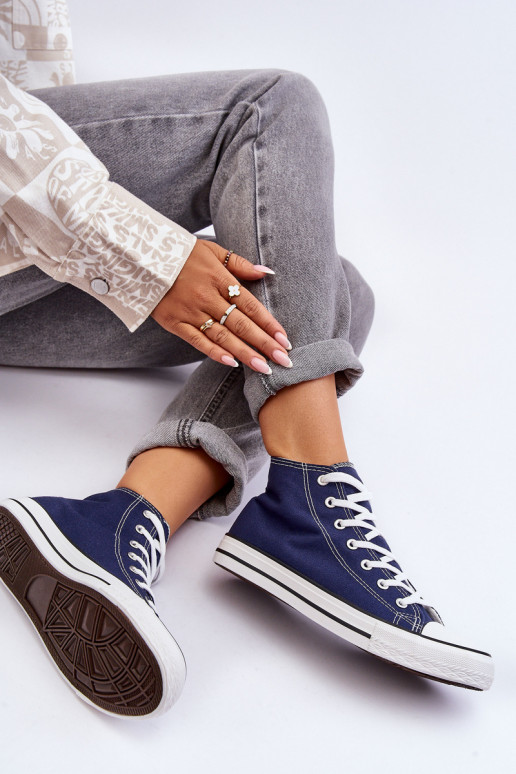 Women's Classic High Top Sneakers Navy Remos
