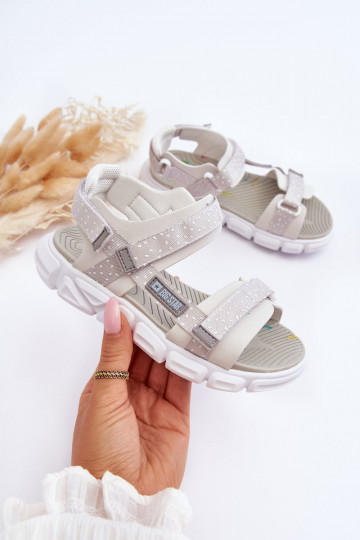 Children's Sandals with Velcro Big Star LL374201 White-Silver 2