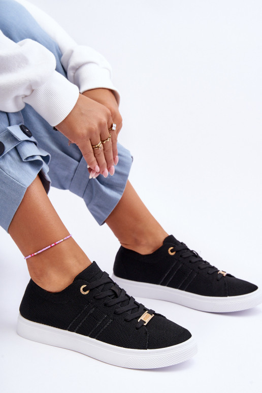 Women's Lace-up Sneakers Black Etna