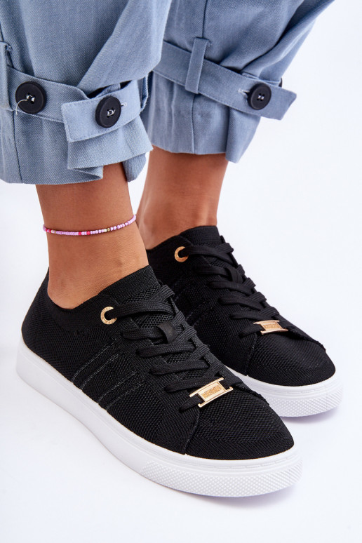 Women's Lace-up Sneakers Black Etna
