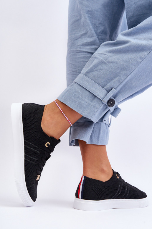 Women's Lace-up Sneakers Black Etna