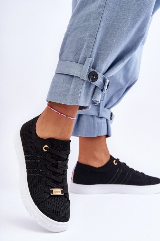 Women's Lace-up Sneakers Black Etna