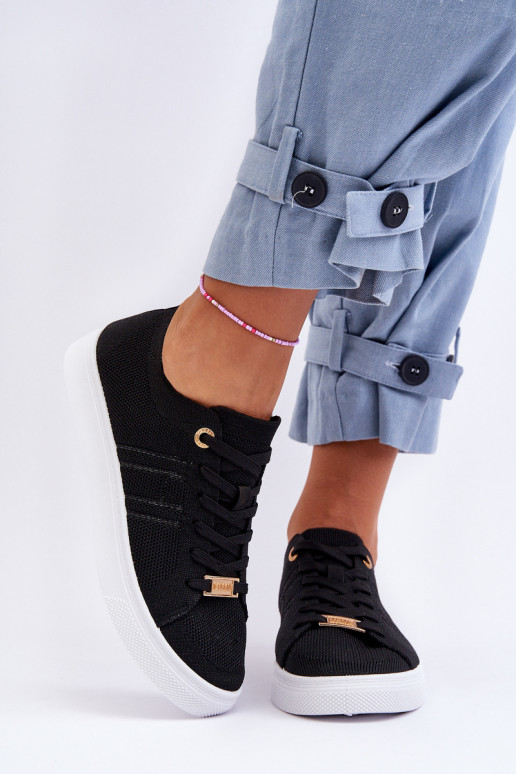 Women's Lace-up Sneakers Black Etna