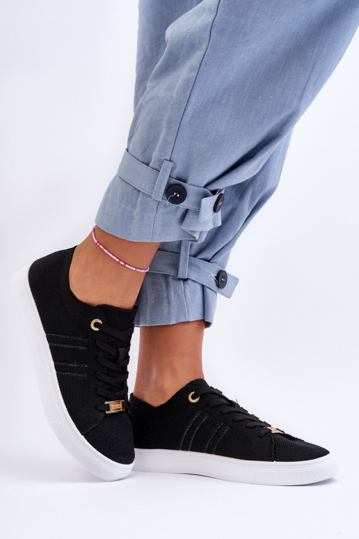 Women's Lace-up Sneakers Black Etna