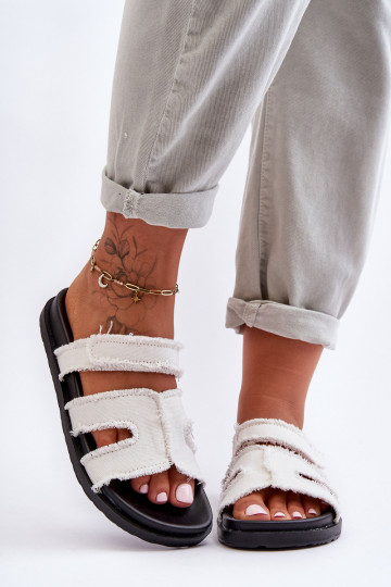 Women's Material Slip-Ons White Lamirose 2