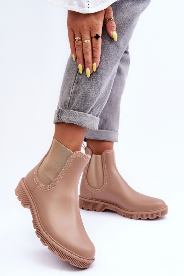 Women's Slip-On Matte Galoshes Beige Helinca 2