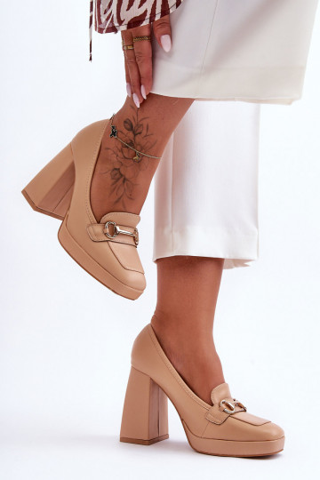 Stylish Leather Pumps Nude Rouse 2