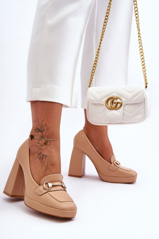 Stylish Leather Pumps Nude Rouse Stylish Leather Pumps Nude Rouse