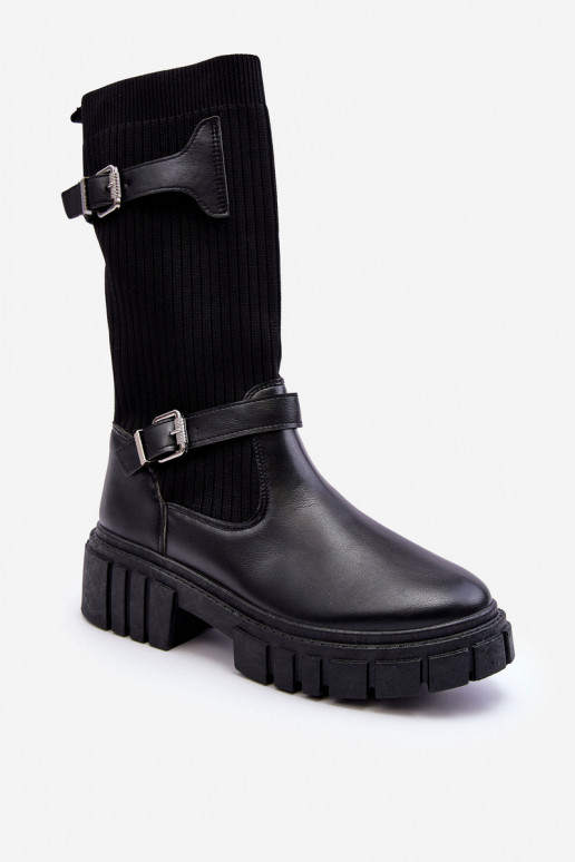 Women's Ankle Boots with Sock Black Abroze Women's Ankle Boots with Sock Black Abroze