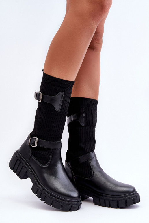 Women's Ankle Boots with Sock Black Abroze Women's Ankle Boots with Sock Black Abroze