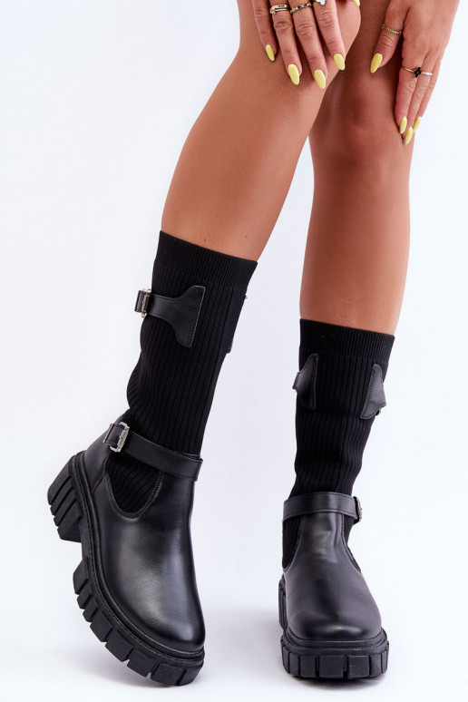 Women's Ankle Boots with Sock Black Abroze Women's Ankle Boots with Sock Black Abroze