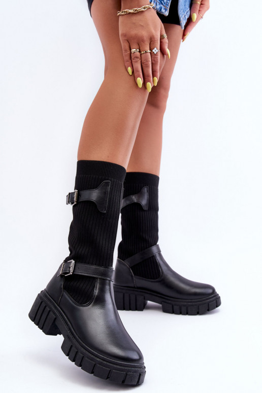 Women's Ankle Boots with Sock Black Abroze Women's Ankle Boots with Sock Black Abroze