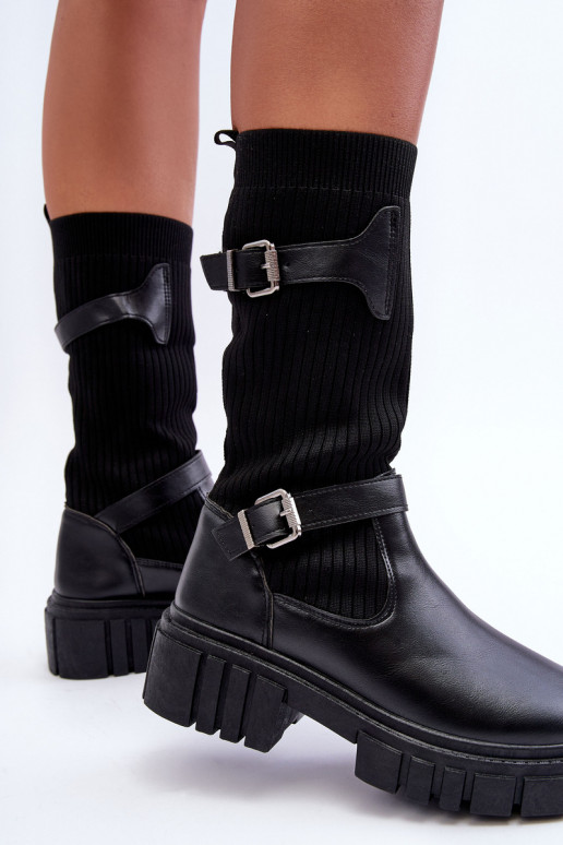 Women's Ankle Boots with Sock Black Abroze Women's Ankle Boots with Sock Black Abroze