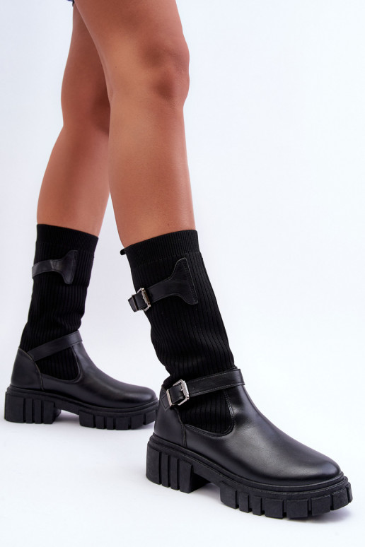 Women's Ankle Boots with Sock Black Abroze Women's Ankle Boots with Sock Black Abroze