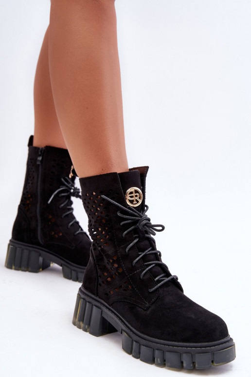 Lace-Up Booties Black Ideally Lace-Up Booties Black Ideally