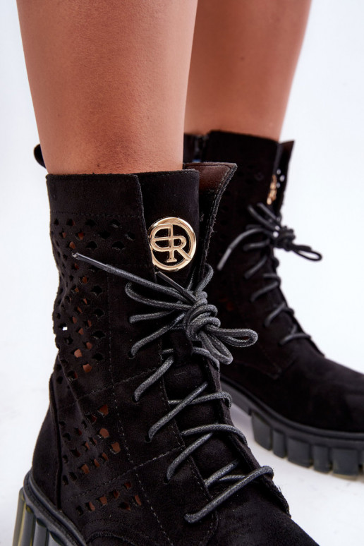 Lace-Up Booties Black Ideally Lace-Up Booties Black Ideally