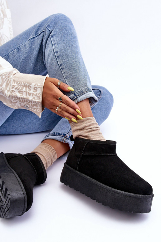 Suede Snow Boots On Platform Black Corcoran Suede Snow Boots On Platform Black Corcoran