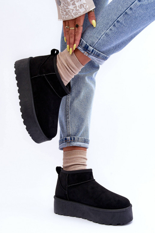 Suede Snow Boots On Platform Black Corcoran Suede Snow Boots On Platform Black Corcoran