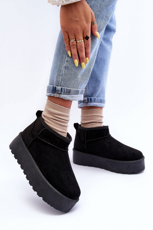 Suede Snow Boots On Platform Black Corcoran Suede Snow Boots On Platform Black Corcoran