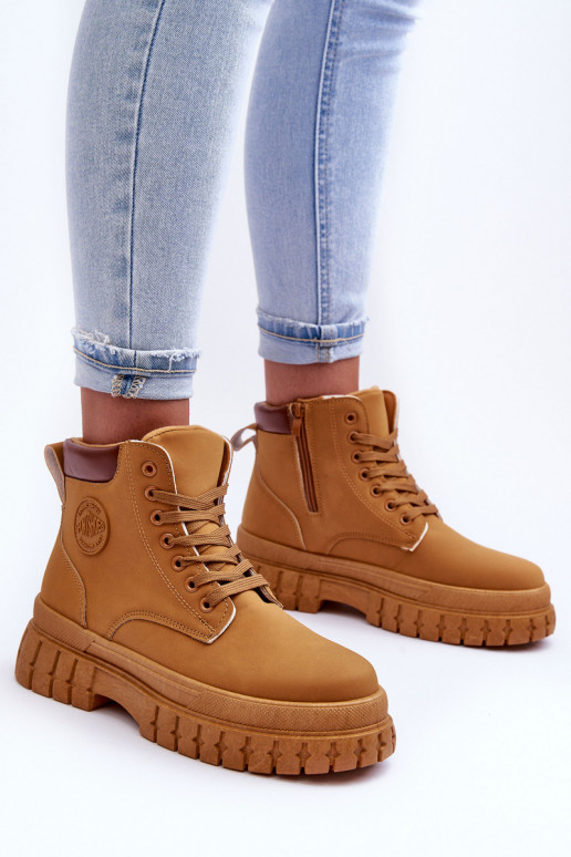 Women's Leather Lined Fur-Lined boot Brown Poles Women's Leather Lined Fur-Lined boot Brown Poles