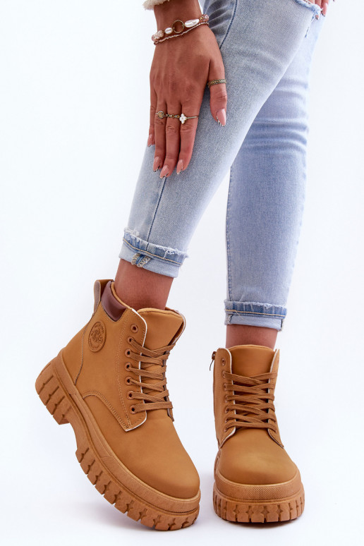 Women's Leather Lined Fur-Lined boot Brown Poles Women's Leather Lined Fur-Lined boot Brown Poles