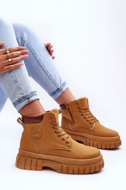 Women's Leather Lined Fur-Lined boot Brown Poles Women's Leather Lined Fur-Lined boot Brown Poles