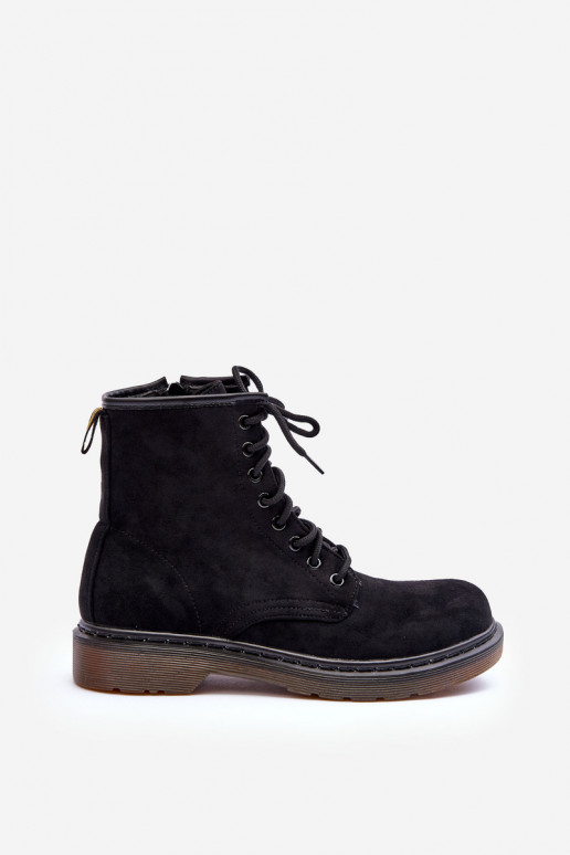 Suede Ankle Boots on Flat Heel Black Asteoris Suede Ankle Boots on Flat Heel Black Asteoris