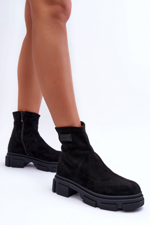 Classic Suede Fleece Boots Black Vergilia Classic Suede Fleece Boots Black Vergilia