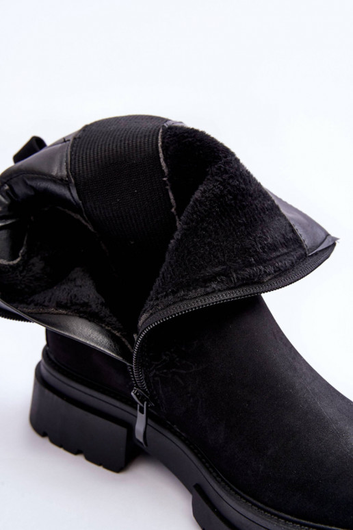 Classic Suede Fleece Boots Black Vergilia Classic Suede Fleece Boots Black Vergilia