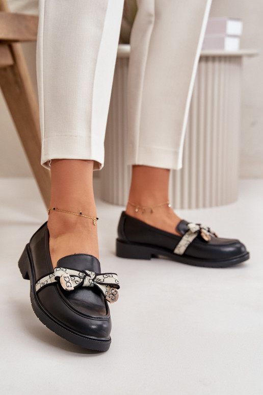 Leather Women's Loafers Black SBarski HY330 Leather Women's Loafers Black SBarski HY330