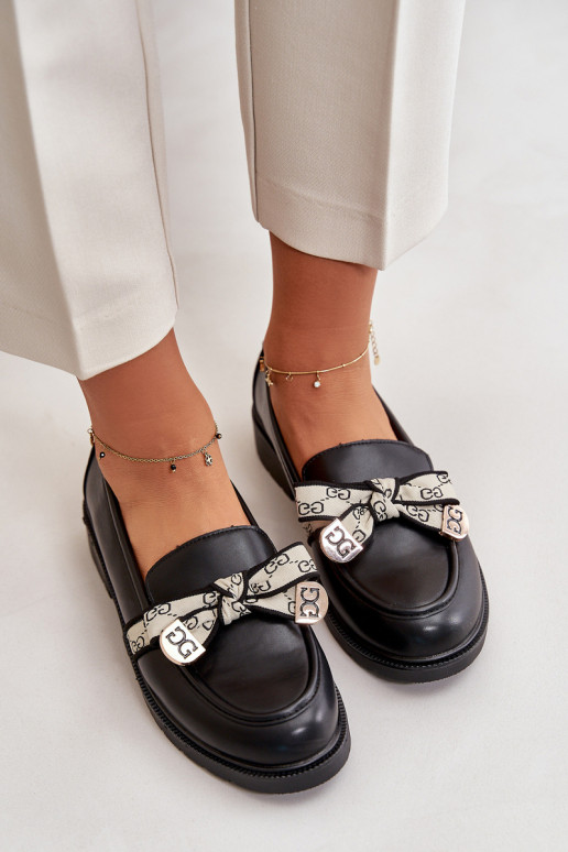 Leather Women's Loafers Black SBarski HY330 Leather Women's Loafers Black SBarski HY330