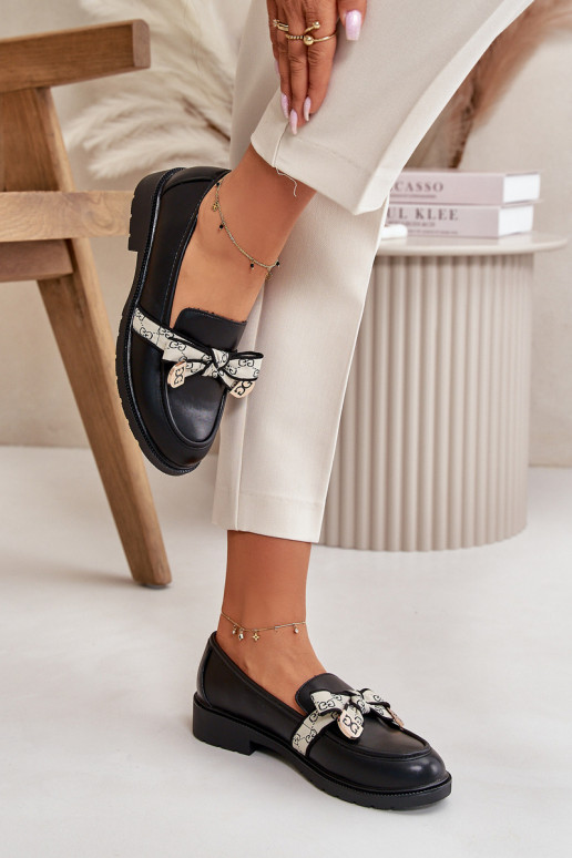 Leather Women's Loafers Black SBarski HY330 Leather Women's Loafers Black SBarski HY330