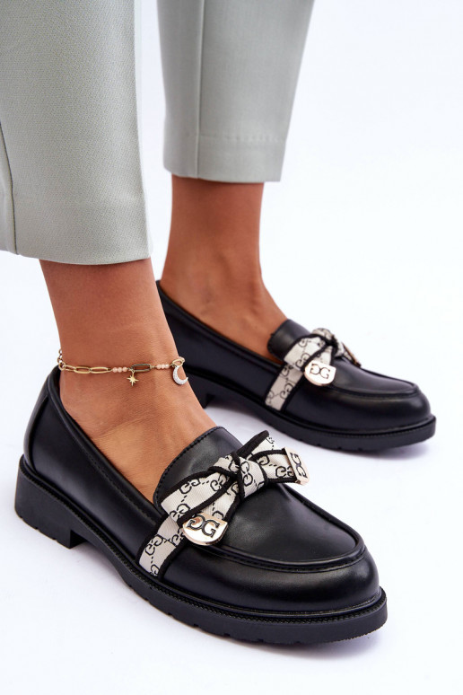 Leather Women's Loafers Black SBarski HY330 Leather Women's Loafers Black SBarski HY330